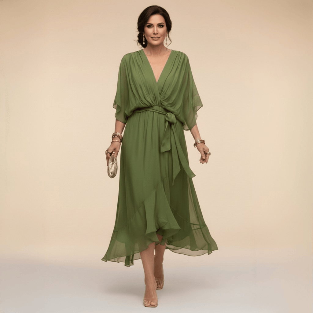 Laura™ | Vestido de chiffon con escote en V