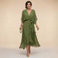 Laura™ | Vestido de chiffon con escote en V