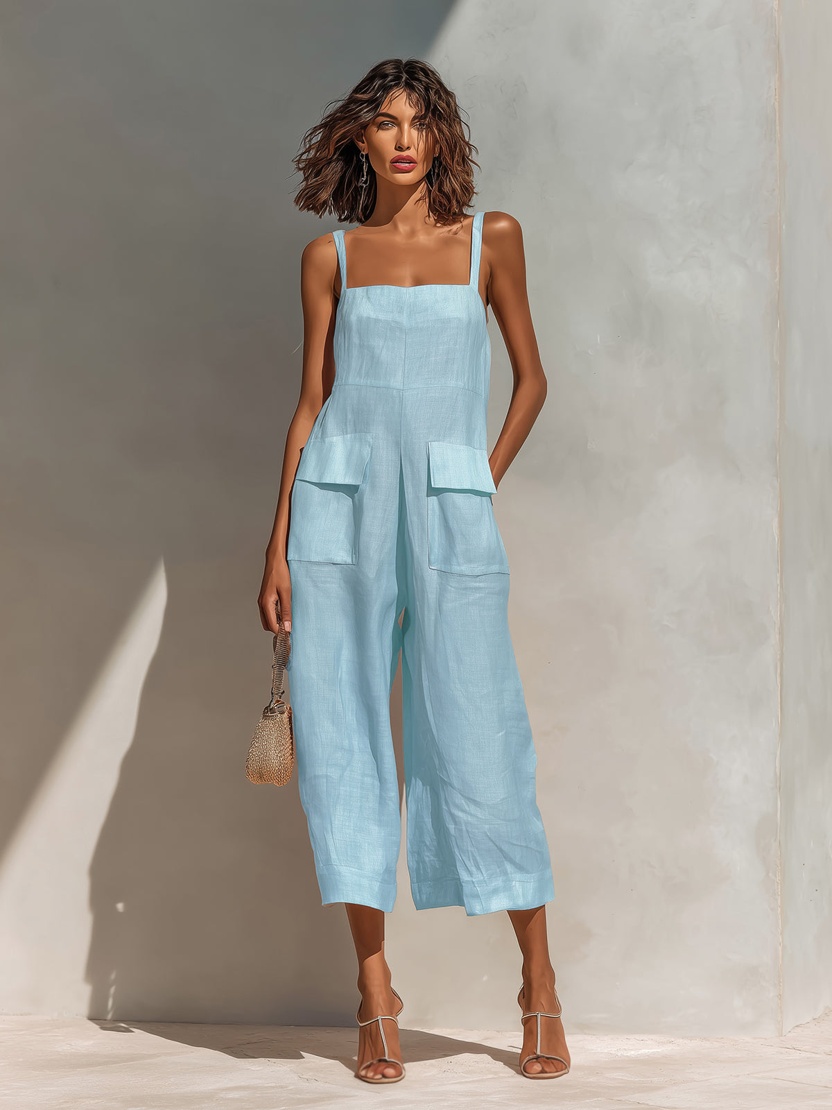 Léna | Combinaison elegante con tirantes finos y piernas anchas