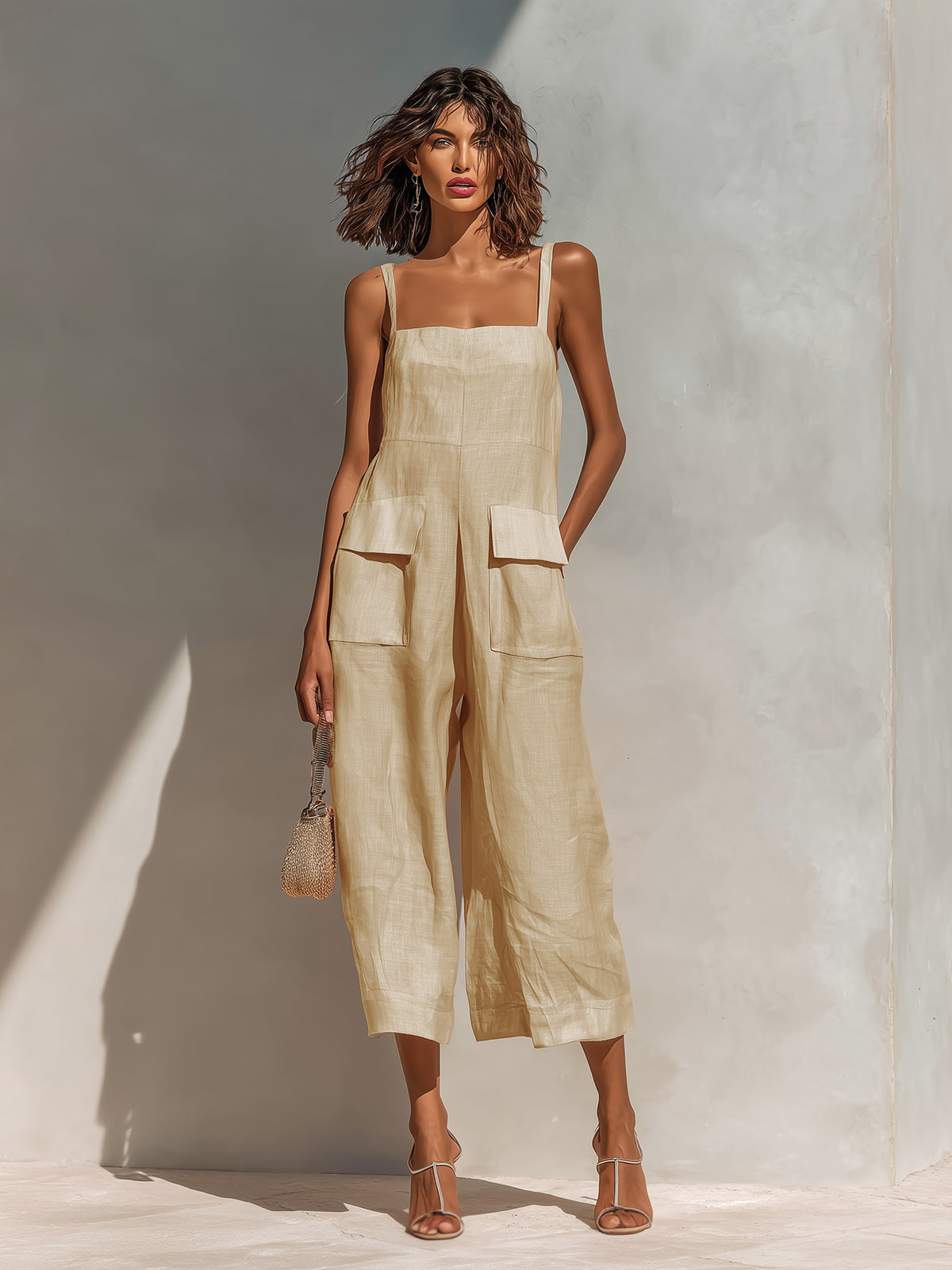 Léna | Combinaison elegante con tirantes finos y piernas anchas
