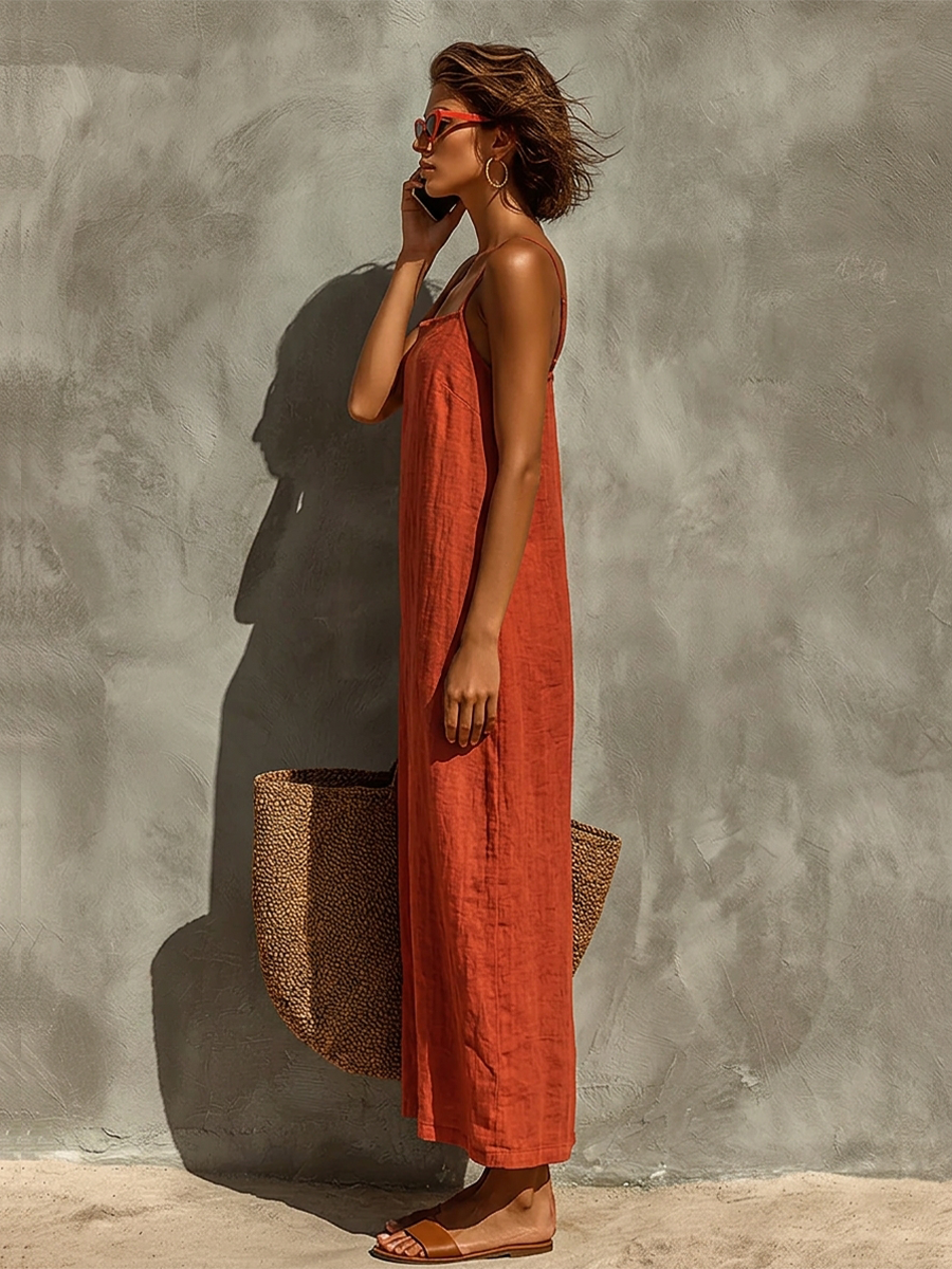 Louise | Vestido de tirantes finos y escote cuadrado