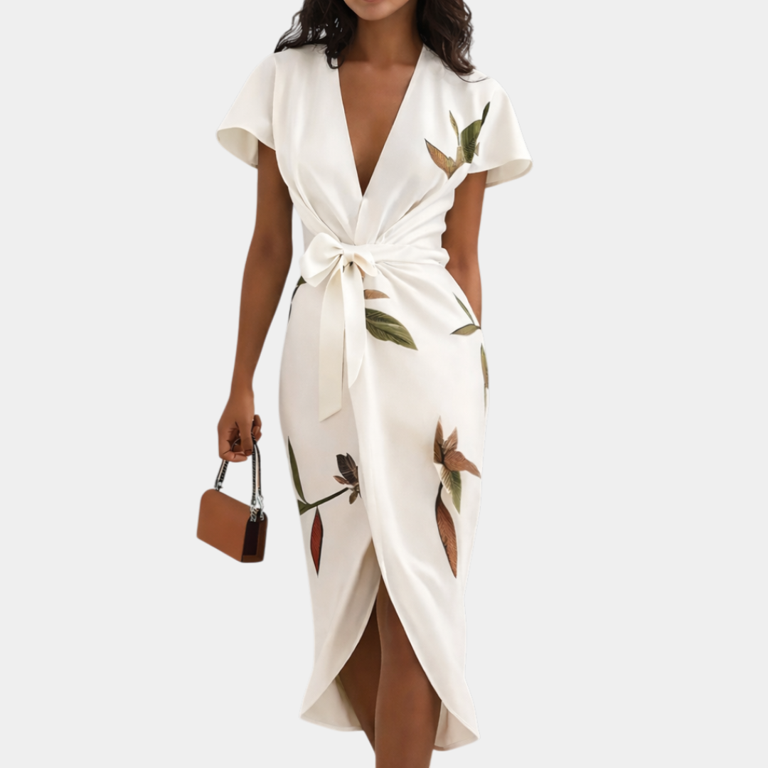 Agathe | Vestido cruzado elegante con estampado floral