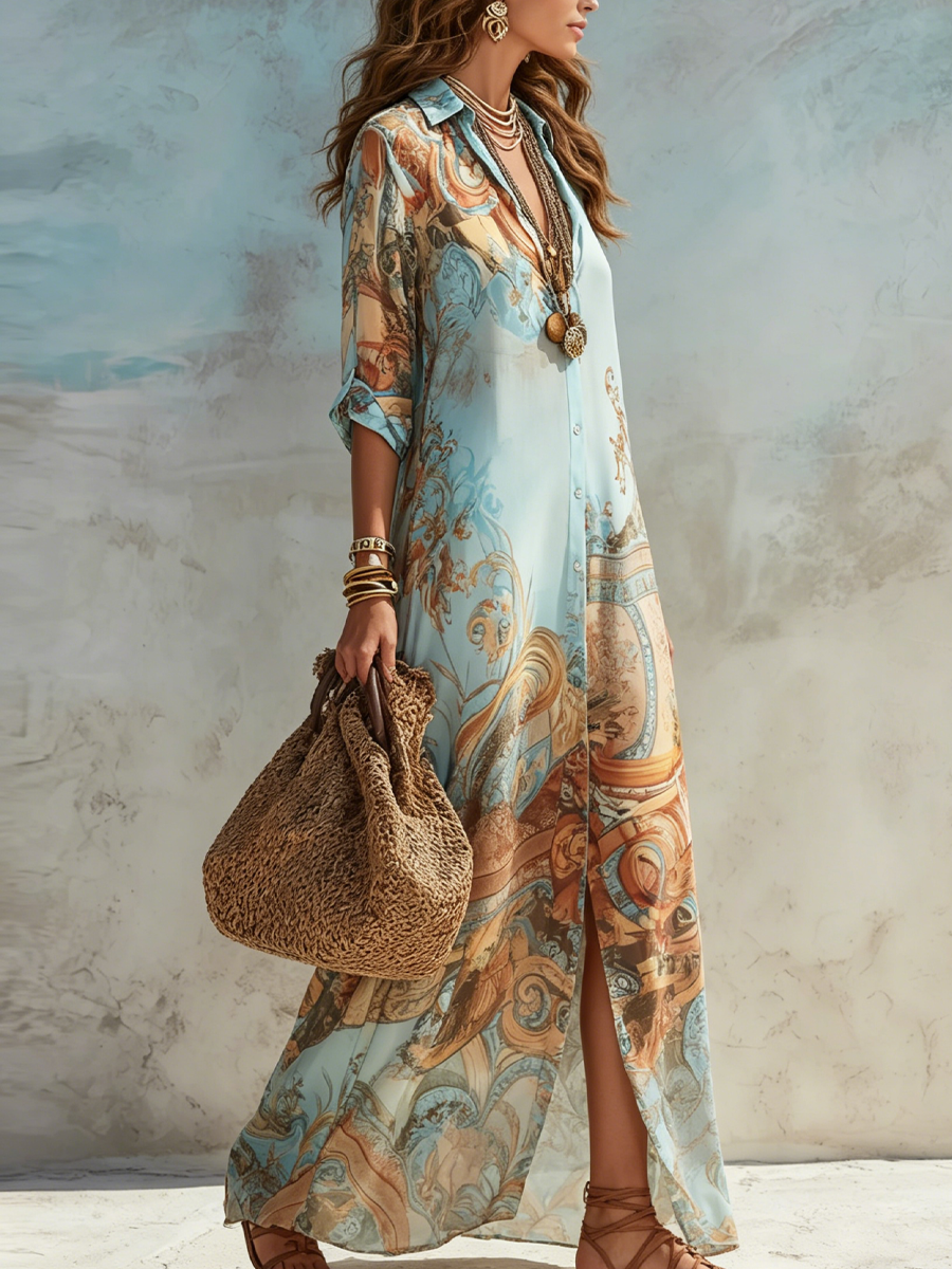 Laure | Vestido Camisero Mediterráneo