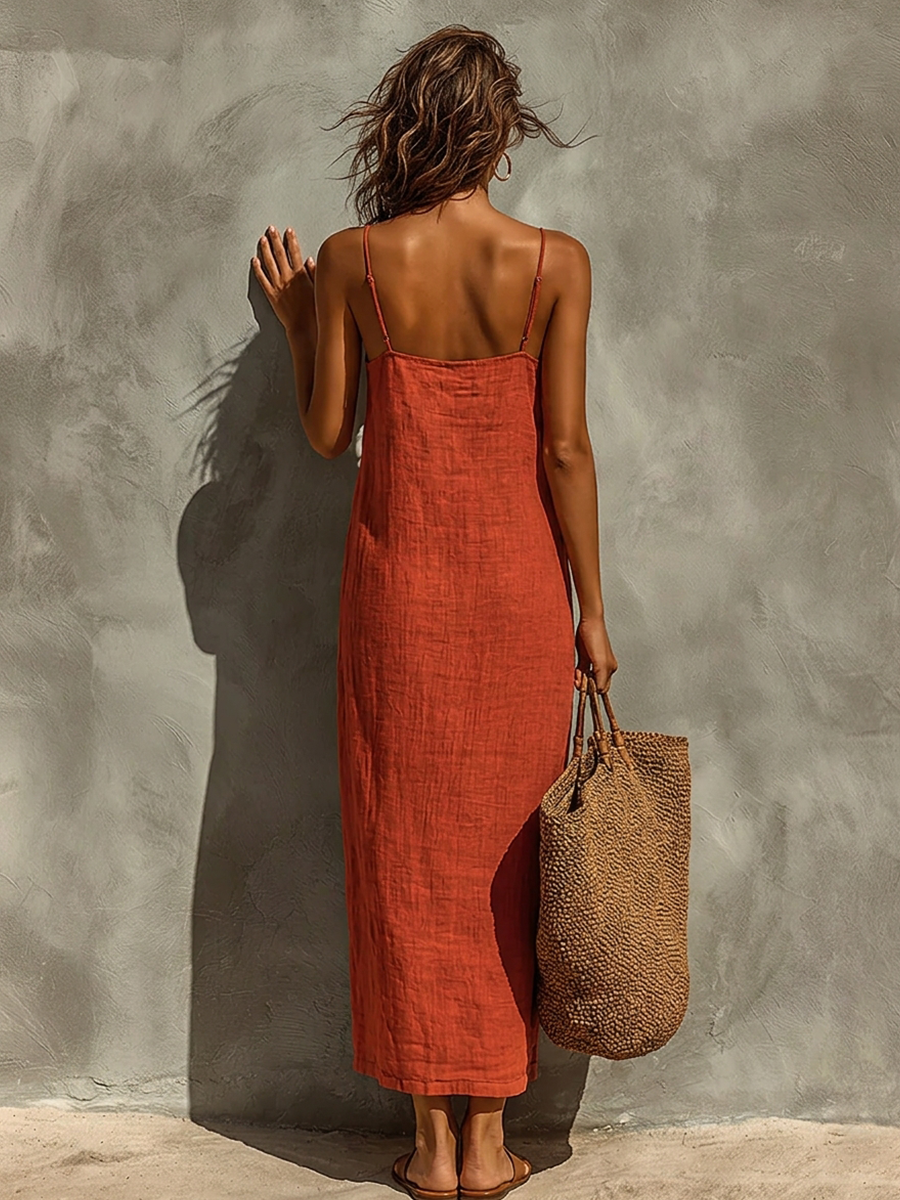 Louise | Vestido de tirantes finos y escote cuadrado
