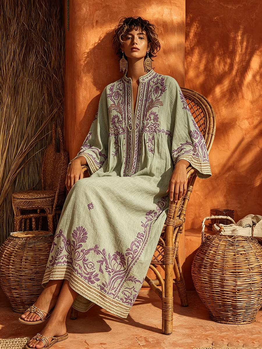 Célestine | El vestido bohemio bordado con encanto mediterráneo