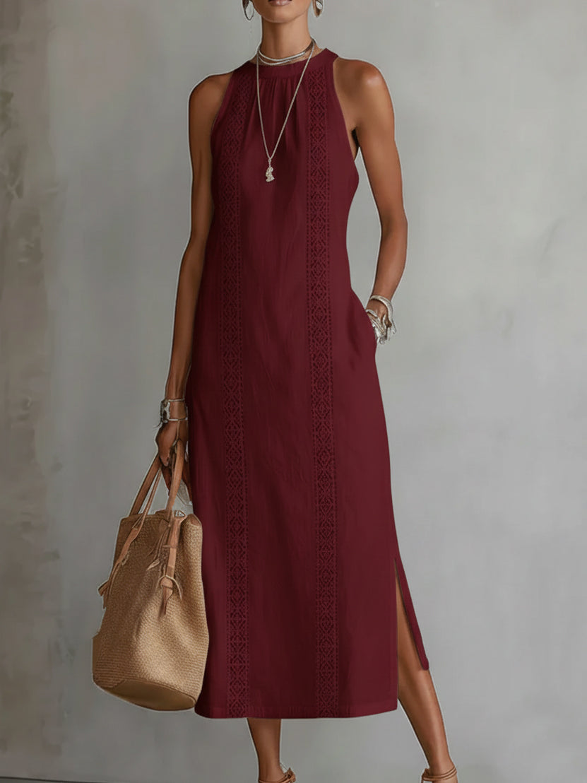 Amandine | El elegante vestido largo blanco de lino