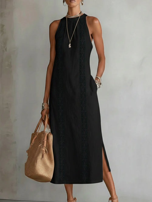 Amandine | El elegante vestido largo blanco de lino